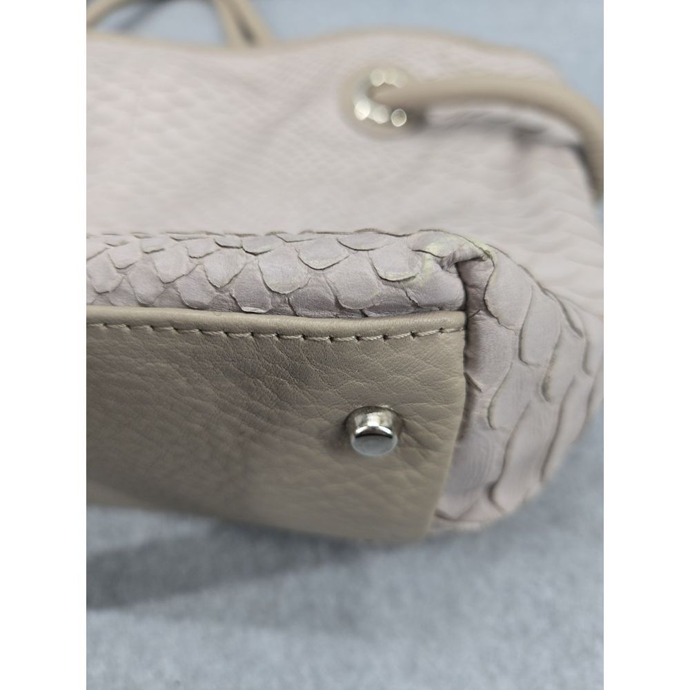 Furla logo light gray croc embossed genuine leather hobo shoulder bag Purse‎ - Picture 12 of 13